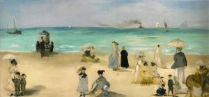艺术家爱德华·马奈作品《在布洛涅的海滩上》