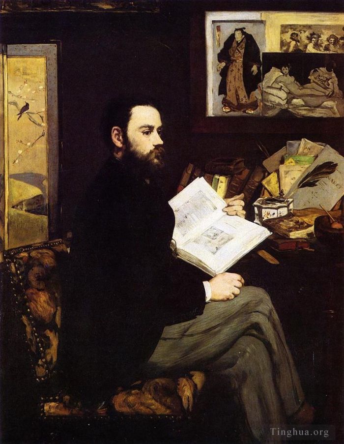 爱德华·马奈 的油画作品 -  《埃米尔·佐拉的肖像》
