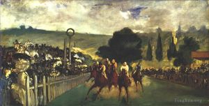 艺术家爱德华·马奈作品《巴黎附近的赛马场》