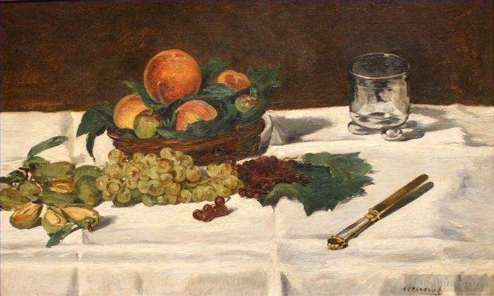 爱德华·马奈 的油画作品 -  《静物桌上的水果》