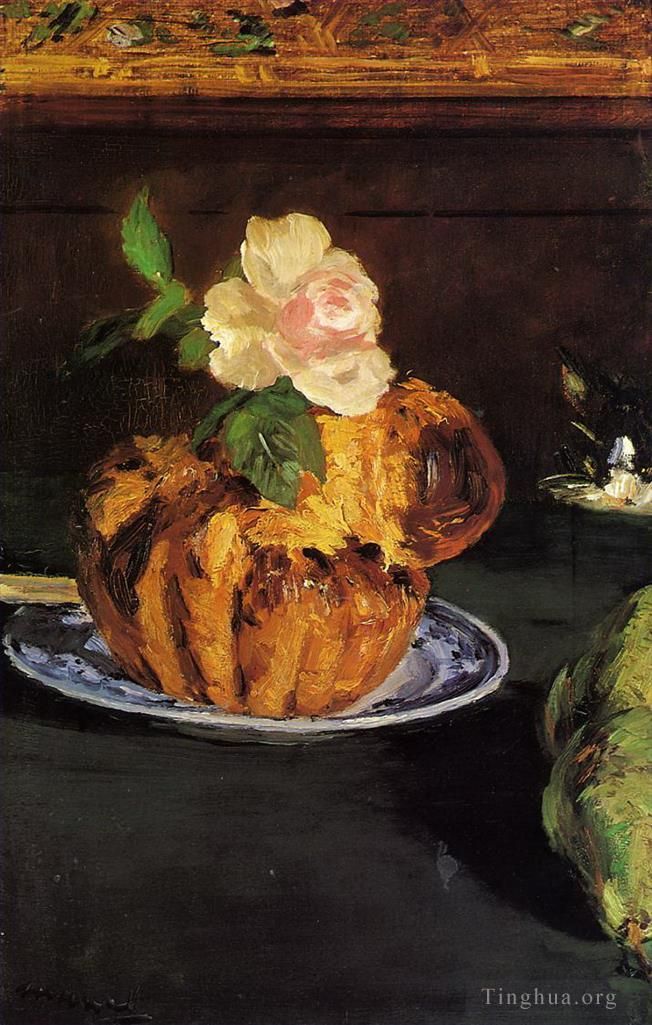 爱德华·马奈 的油画作品 -  《静物与奶油蛋卷》