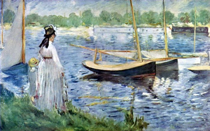 爱德华·马奈 的油画作品 -  《阿让特伊的塞纳河畔》
