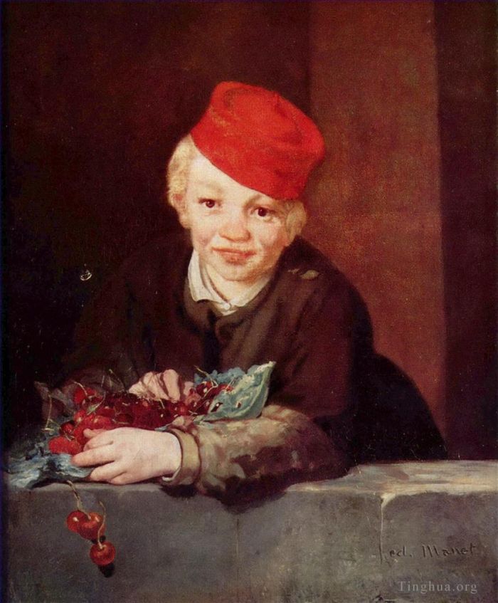 爱德华·马奈 的油画作品 -  《拿着樱桃的男孩》