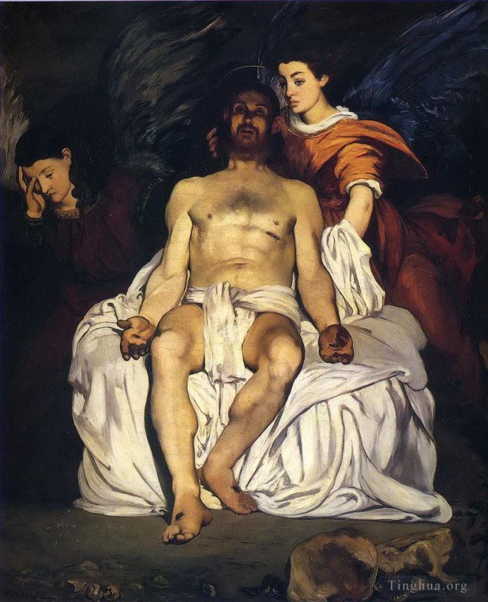 爱德华·马奈 的油画作品 -  《死去的基督与天使》