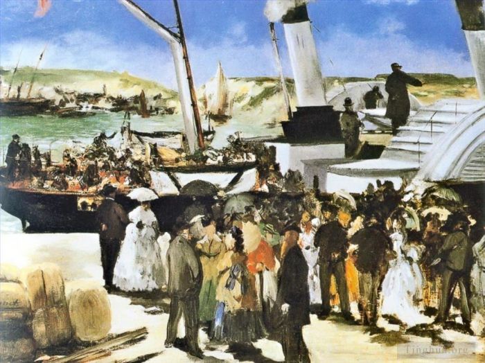 爱德华·马奈 的油画作品 -  《福克斯通船的出发》