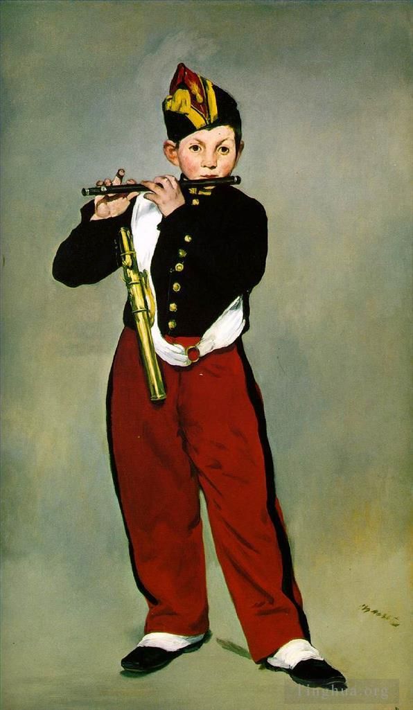 爱德华·马奈 的油画作品 -  《吹横笛的人》