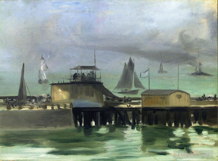 爱德华·马奈 的油画作品 -  《布洛涅码头》