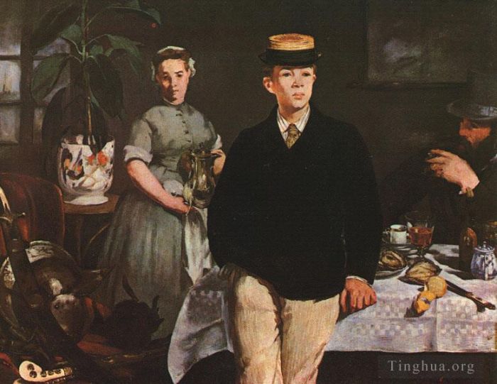 爱德华·马奈 的油画作品 -  《工作室午餐》