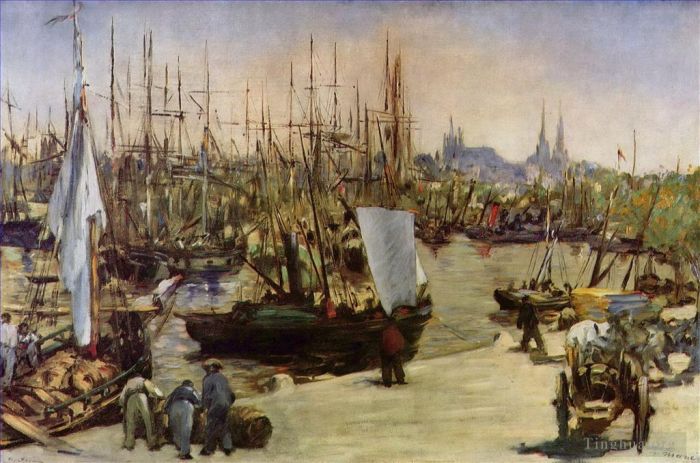爱德华·马奈 的油画作品 -  《波尔多港》