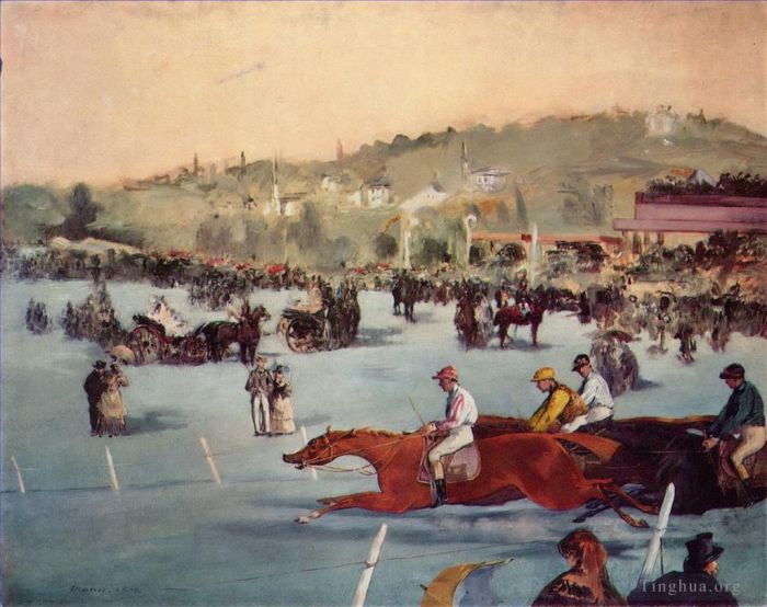 爱德华·马奈 的油画作品 -  《布洛涅森林赛马场》