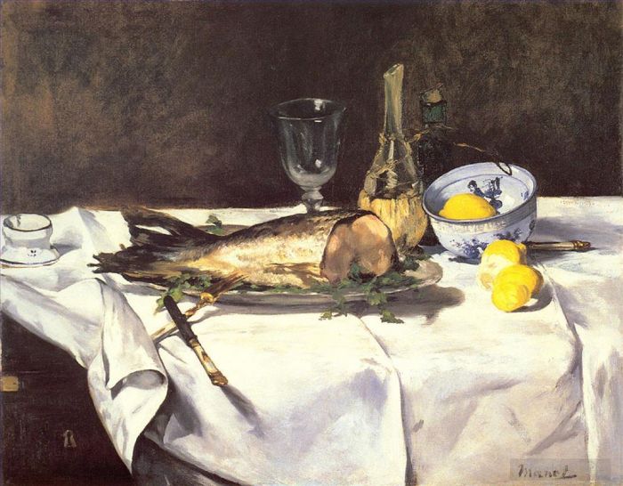 爱德华·马奈 的油画作品 -  《鲑鱼》