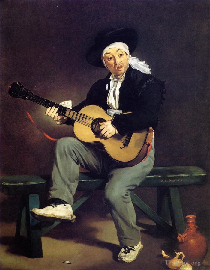 爱德华·马奈 的油画作品 -  《西班牙歌手吉他手》