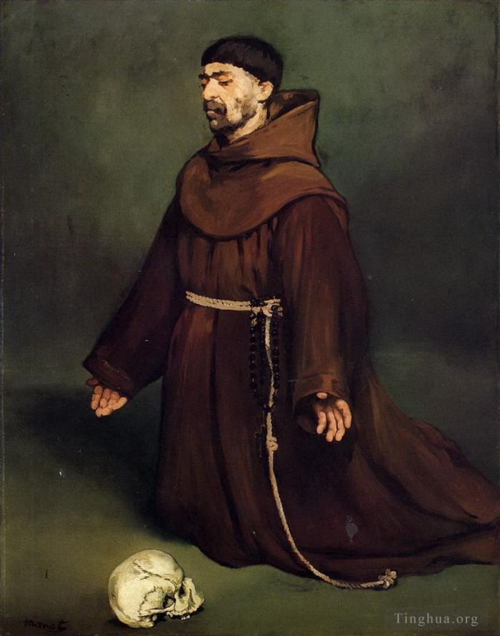 爱德华·马奈 的油画作品 -  《祈祷中的和尚》