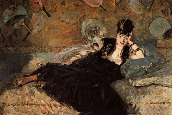 爱德华·马奈 的油画作品 -  《拿着扇子的女人》