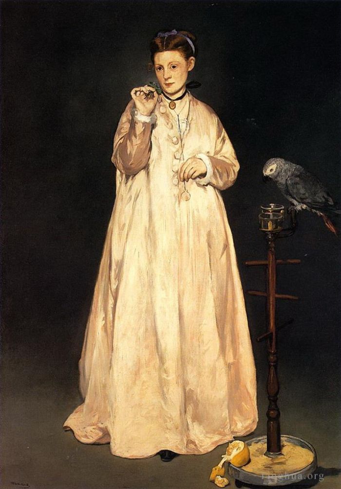 爱德华·马奈 的油画作品 -  《有鹦鹉的女人》