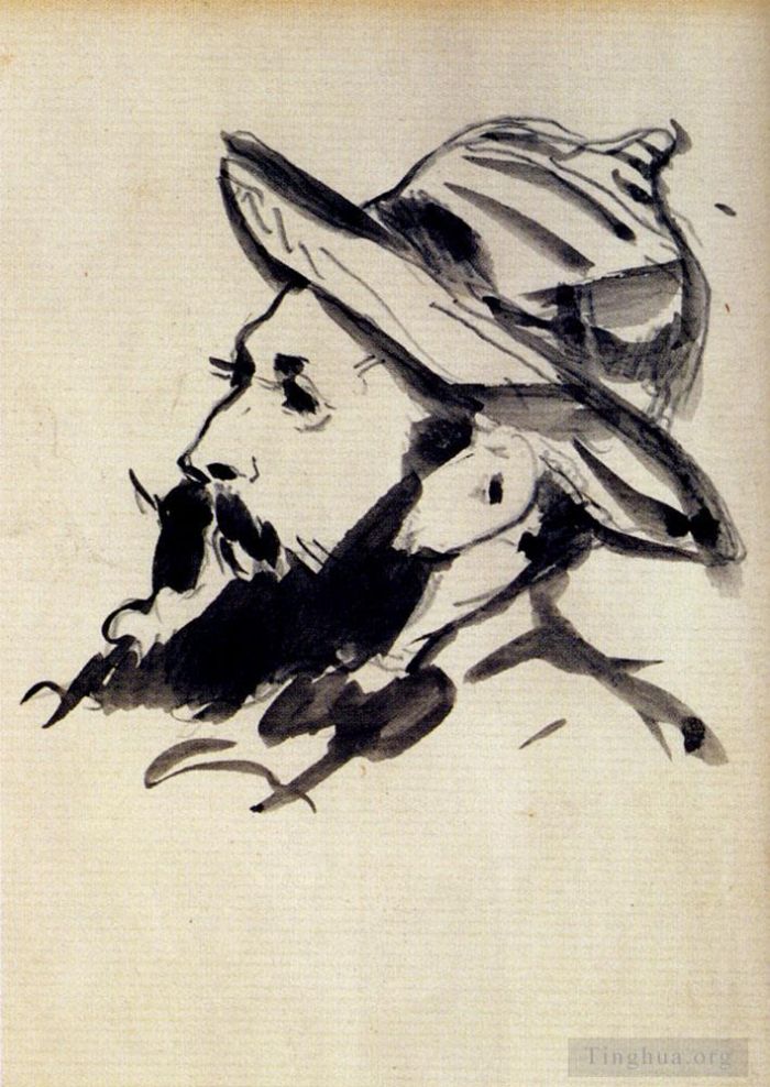 爱德华·马奈 的各类绘画作品 -  《一个男人的头》