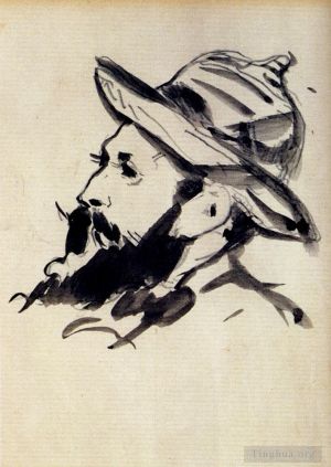 艺术家爱德华·马奈作品《一个男人的头》