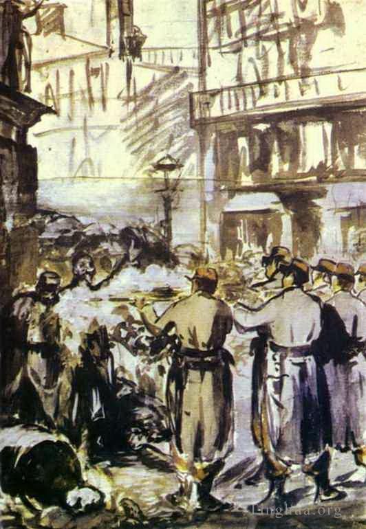 爱德华·马奈 的各类绘画作品 -  《街垒内战》