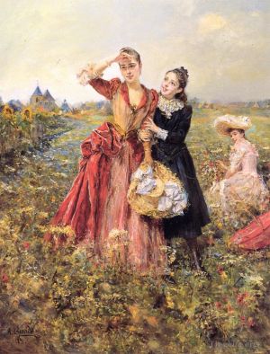 艺术家爱德华多·莱昂·加里多作品《采摘野花》
