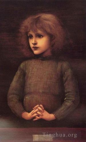艺术家爱德华·伯恩·琼斯作品《一个小男孩的肖像》
