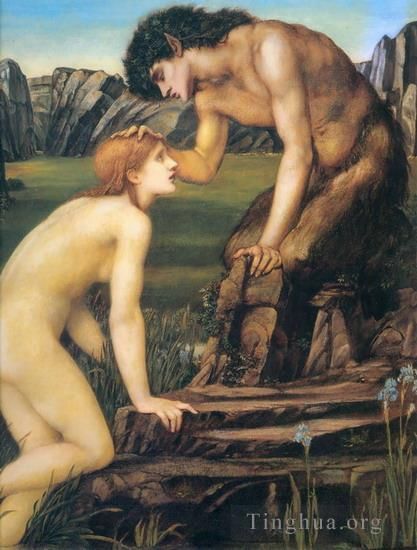 爱德华·伯恩·琼斯 的油画作品 -  《赛琪与潘》