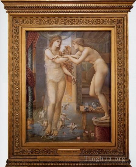 爱德华·伯恩·琼斯 的油画作品 -  《皮格马利翁与形象,III,神性之火》