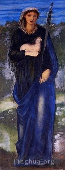 爱德华·伯恩·琼斯 的油画作品 -  《圣艾格尼丝》