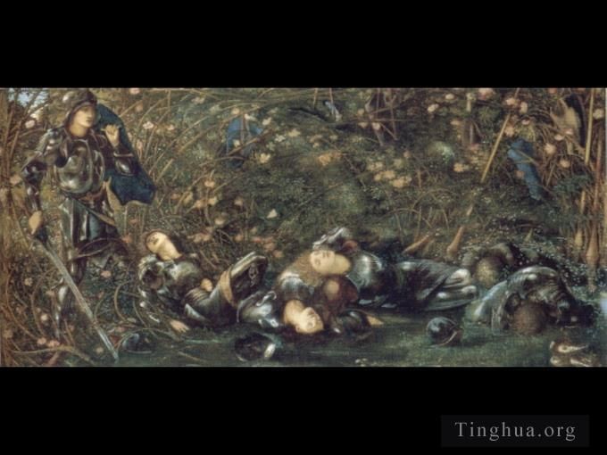 爱德华·伯恩·琼斯 的油画作品 -  《荆棘玫瑰,荆棘林》