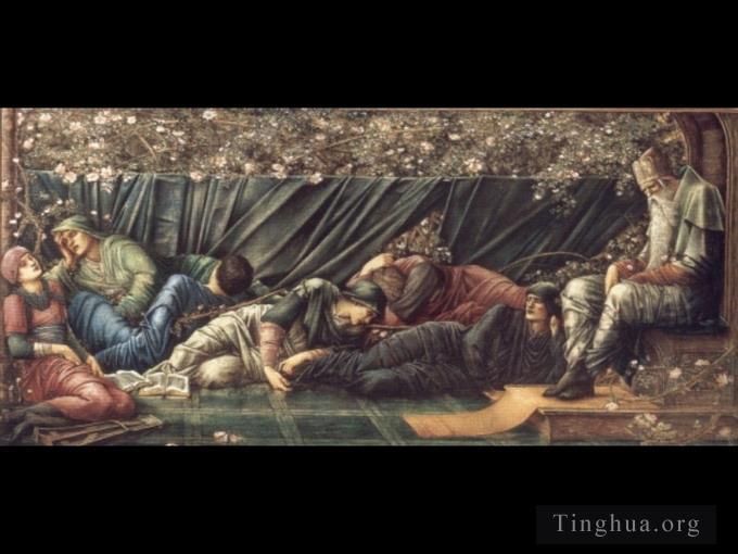爱德华·伯恩·琼斯 的油画作品 -  《荆棘玫瑰议会厅》