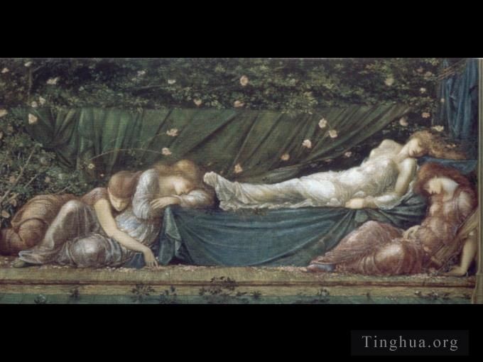 爱德华·伯恩·琼斯 的油画作品 -  《荆棘玫瑰,玫瑰凉亭》