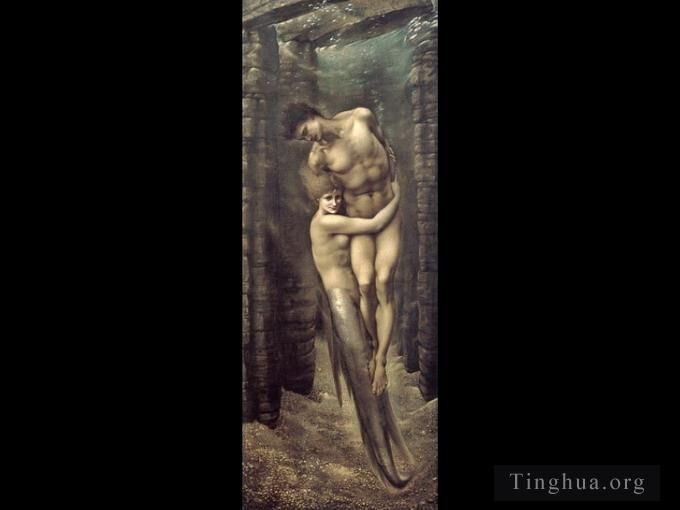 爱德华·伯恩·琼斯 的油画作品 -  《海的深处》