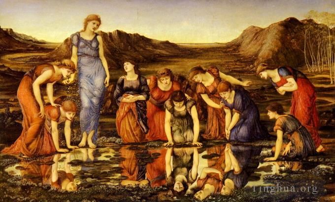 爱德华·伯恩·琼斯 的油画作品 -  《维纳斯之镜》