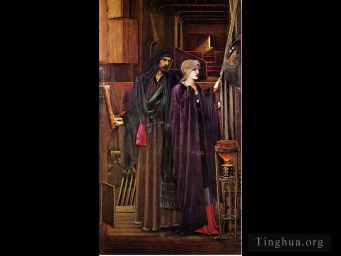 爱德华·伯恩·琼斯 的油画作品 -  《巫师布面油画,伯明翰城市博物馆和艺术画廊》