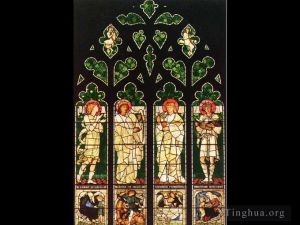 艺术家爱德华·伯恩·琼斯作品《牛津基督教会维纳纪念窗》