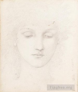 艺术家爱德华·伯恩·琼斯作品《一个女孩的头》