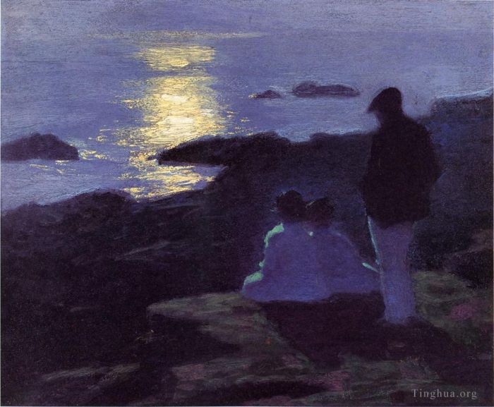 爱德华·亨利·波特哈斯特 的油画作品 -  《夏日之夜》