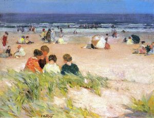 艺术家爱德华·亨利·波特哈斯特作品《在岸边》