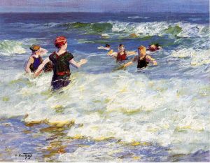 艺术家爱德华·亨利·波特哈斯特作品《在冲浪2中》