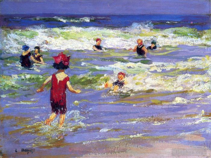 爱德华·亨利·波特哈斯特 的油画作品 -  《小海浴者》