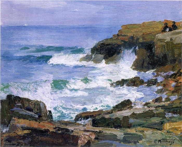 爱德华·亨利·波特哈斯特 的油画作品 -  《眺望大海》