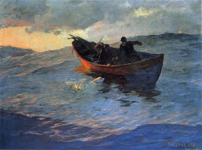 爱德华·亨利·波特哈斯特 的油画作品 -  《为捕获而奋斗》