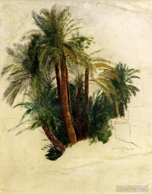 艺术家爱德华·李尔作品《棕榈树研究》