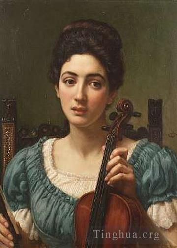 爱德华·波因特 的油画作品 -  《小提琴家约翰爵士,1891》