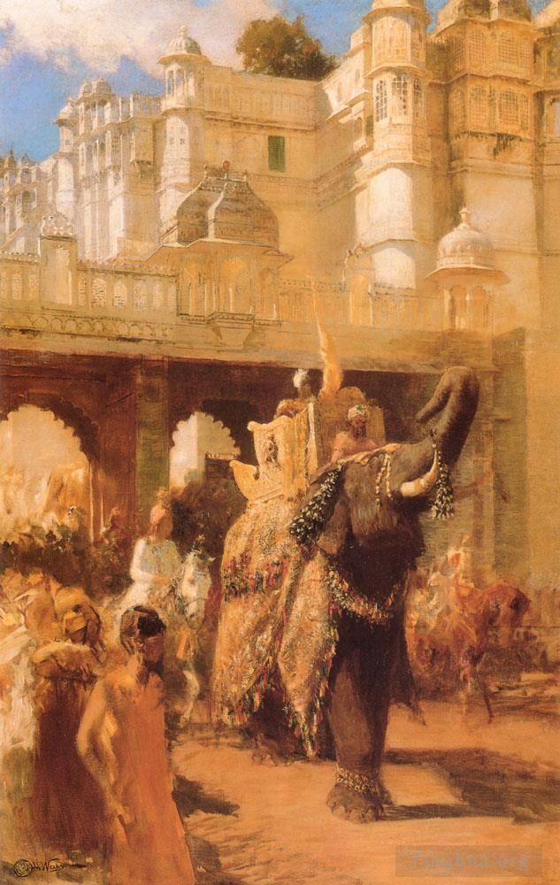 埃德温·洛尔·威克斯 的油画作品 -  《皇家游行》