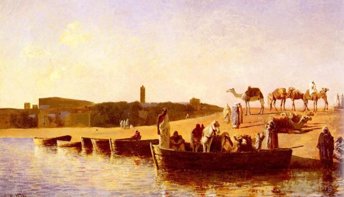 埃德温·洛尔·威克斯 的油画作品 -  《在河道口》