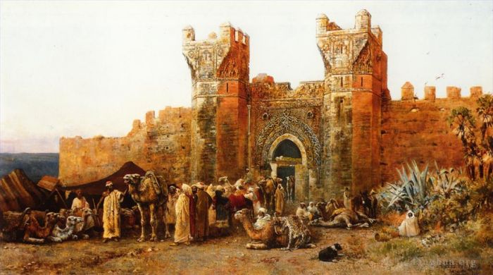 埃德温·洛尔·威克斯 的油画作品 -  《摩洛哥谢哈尔之门》