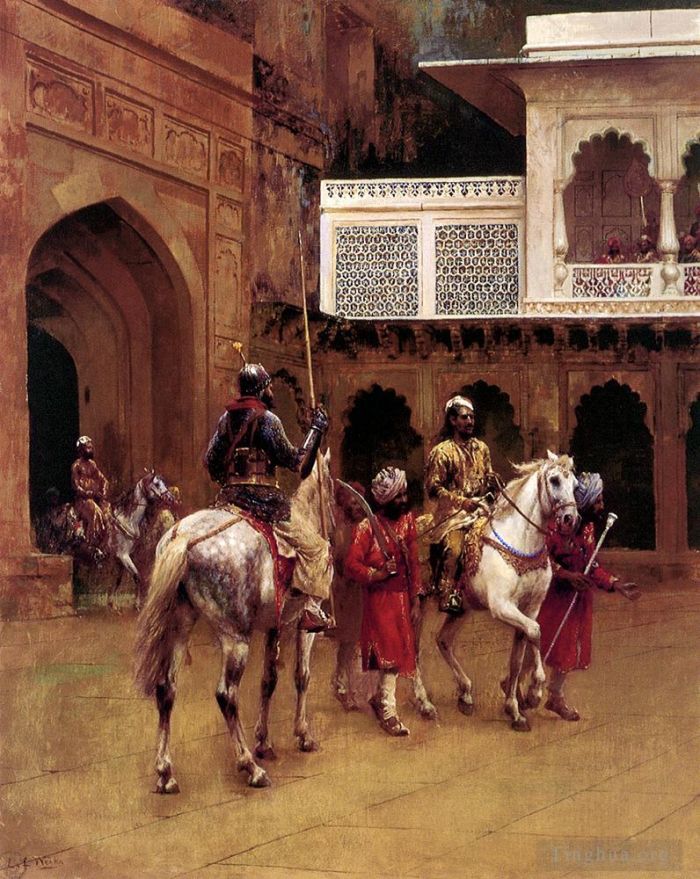 埃德温·洛尔·威克斯 的油画作品 -  《阿格拉印度王子宫殿》