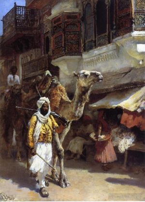 艺术家埃德温·洛尔·威克斯作品《牵着骆驼的人》