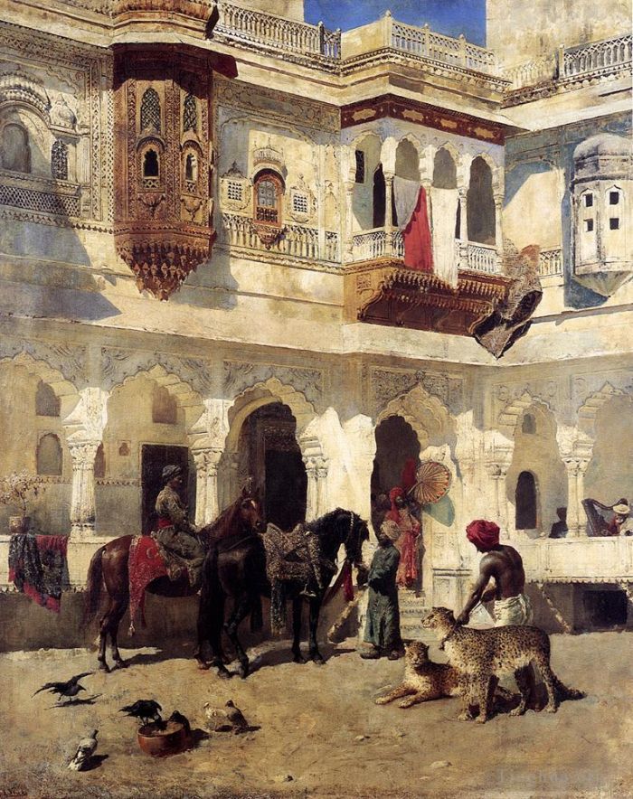埃德温·洛尔·威克斯 的油画作品 -  《Rajah,从帽子开始》