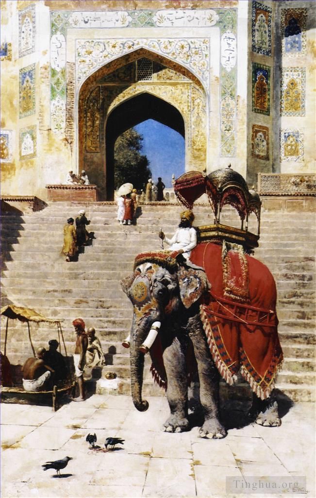 埃德温·洛尔·威克斯 的油画作品 -  《皇家大象》